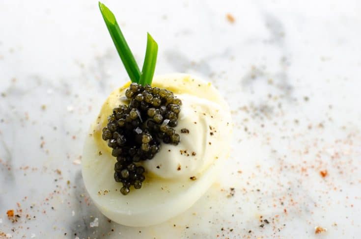 Caviar and eggs